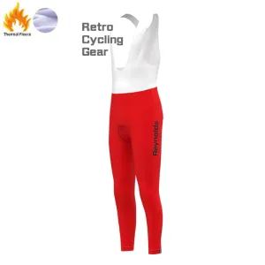 43 red Reynolds Fleece Retro Cycling Bib Pants