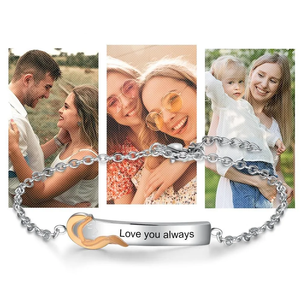 925 Sterling Silver Little Sister Tag - Chain Bracelet