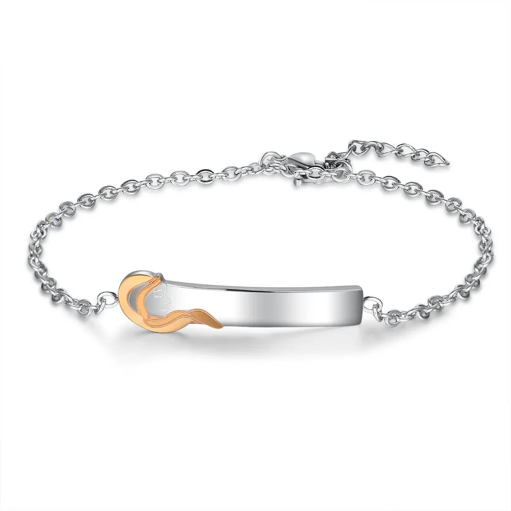 925 Sterling Silver Little Sister Tag - Chain Bracelet