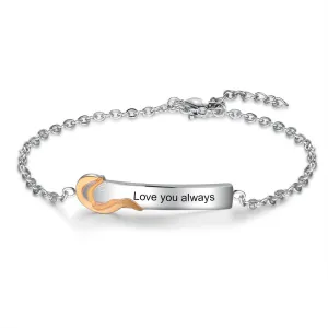 925 Sterling Silver Little Sister Tag - Chain Bracelet