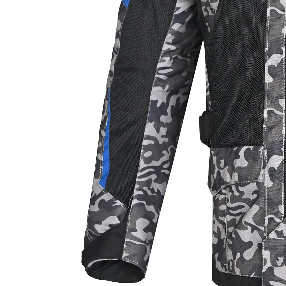 BELA Onsaker Motorcycle Textile Jacket - Camo Blue Black