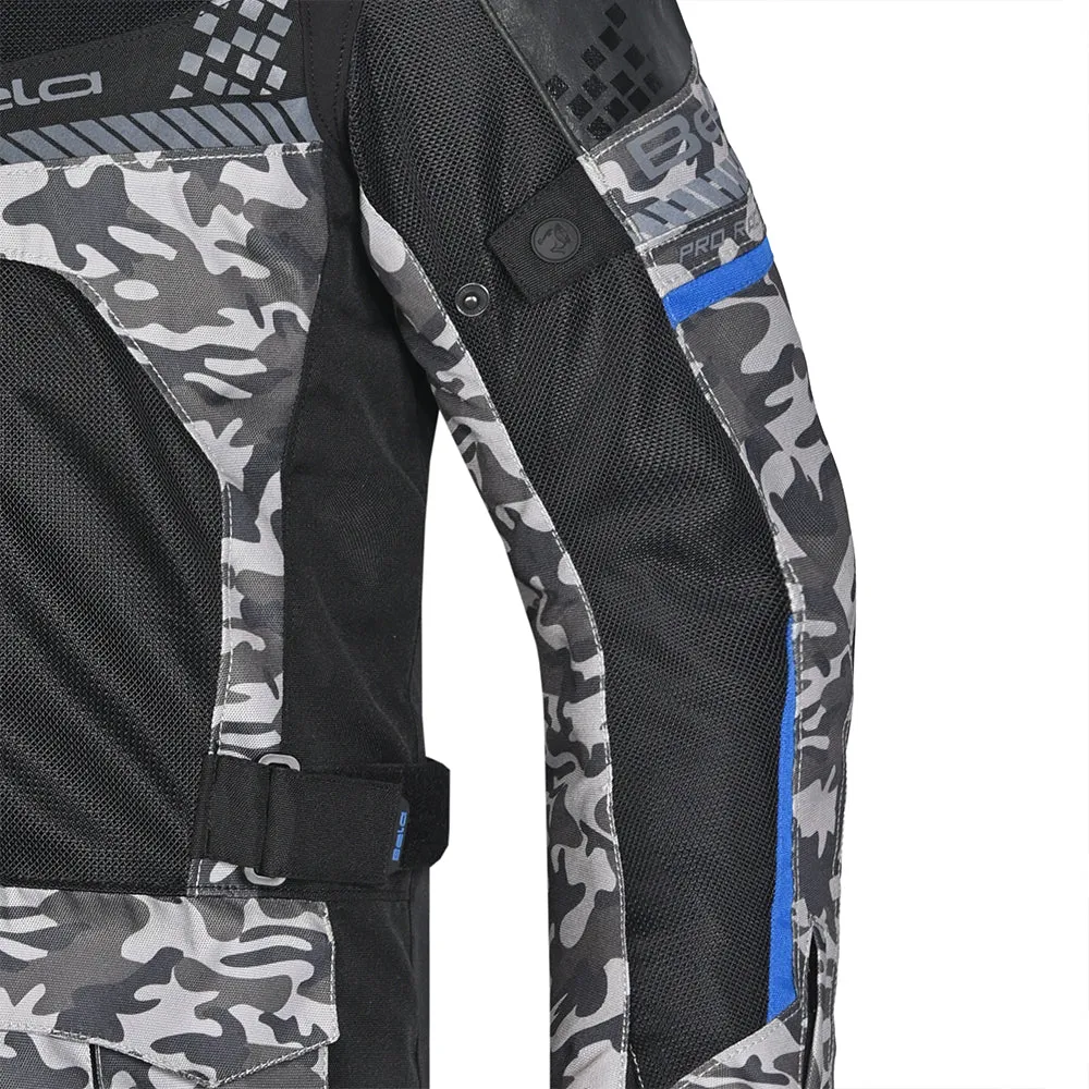 BELA Onsaker Motorcycle Textile Jacket - Camo Blue Black