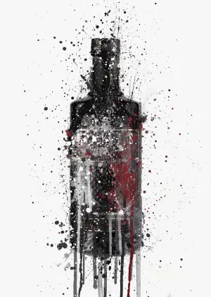 Gin Bottle Wall Art Print 'Dark Sky'