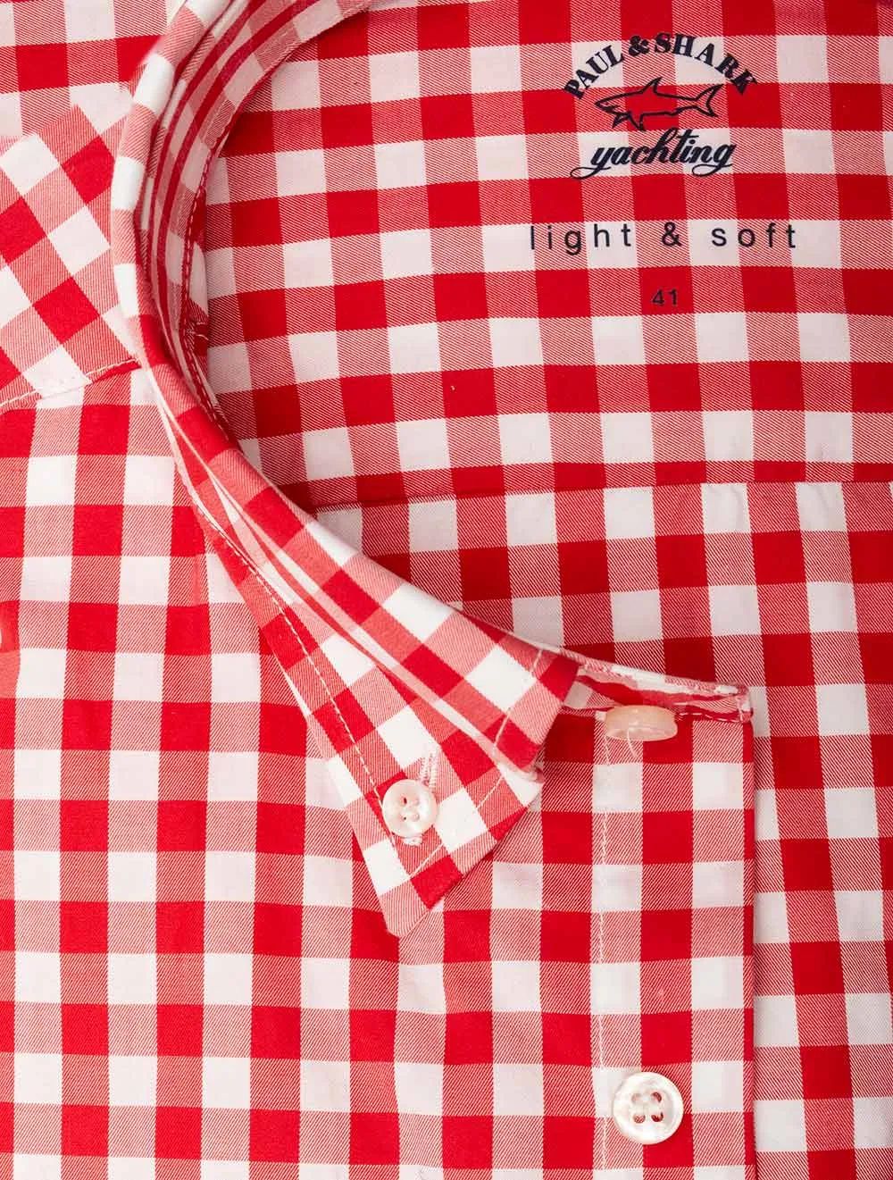 Light And Soft Red Gingham Shirt