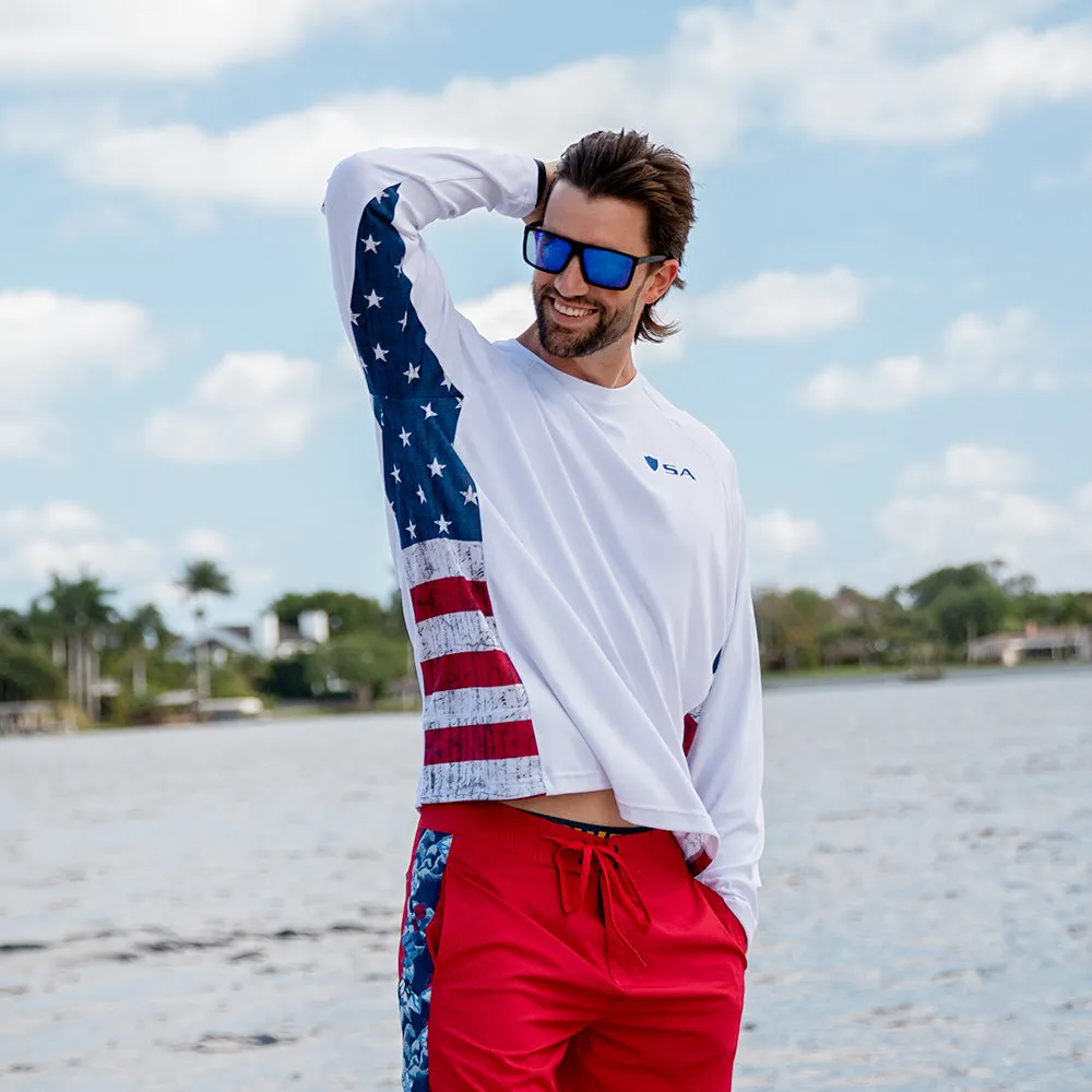 Performance Long Sleeve Shirt  | American Flag | Game On