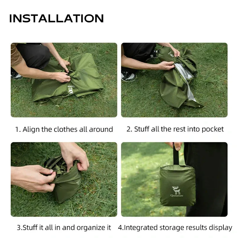 Qunature 3-in-1 Waterproof Raincoat Canopy Floor Mat Lightweight Portable