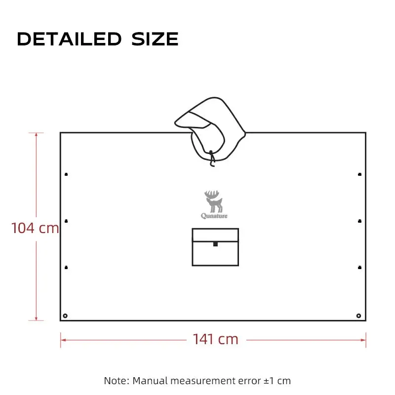 Qunature 3-in-1 Waterproof Raincoat Canopy Floor Mat Lightweight Portable