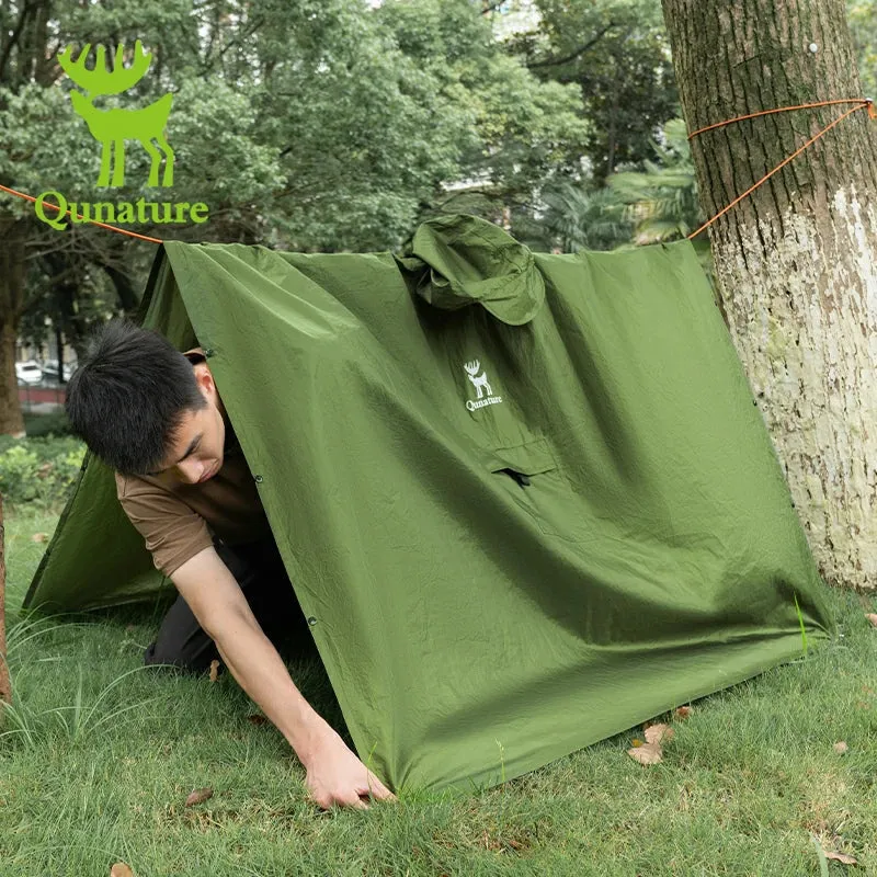 Qunature 3-in-1 Waterproof Raincoat Canopy Floor Mat Lightweight Portable