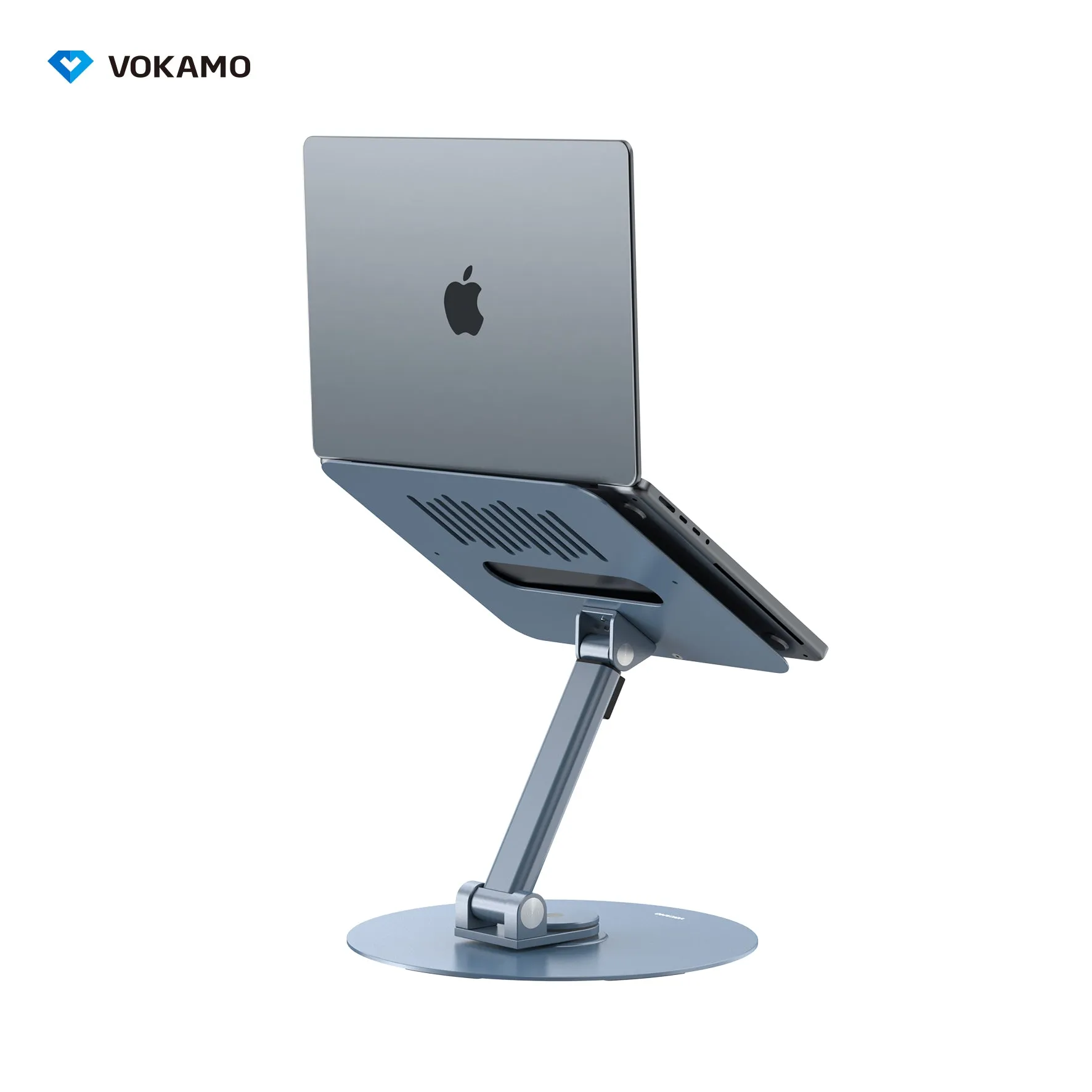 VOKAMO Laptop Stand 360 Rotating Base Foldable Alloy Laptop Holder Riser