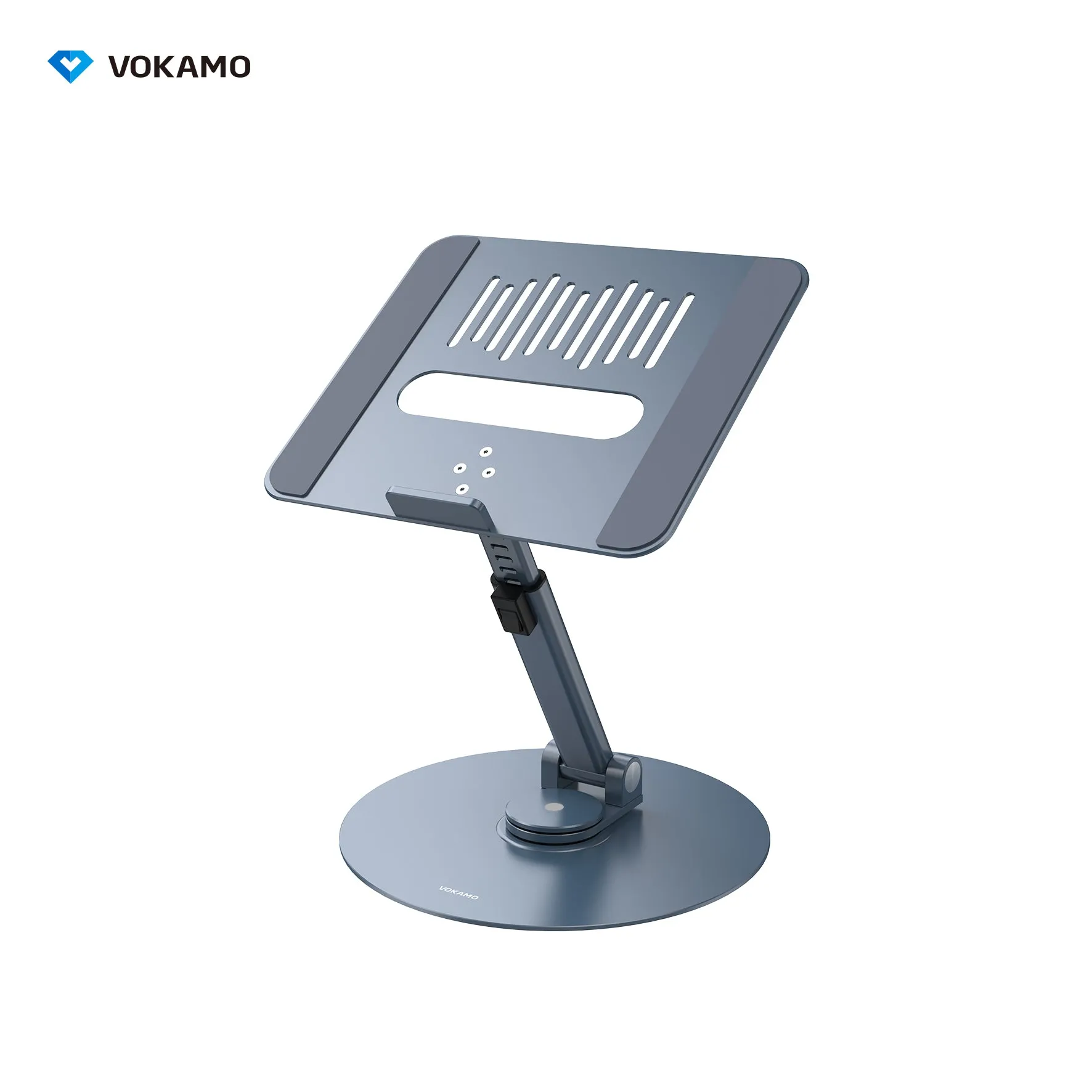 VOKAMO Laptop Stand 360 Rotating Base Foldable Alloy Laptop Holder Riser