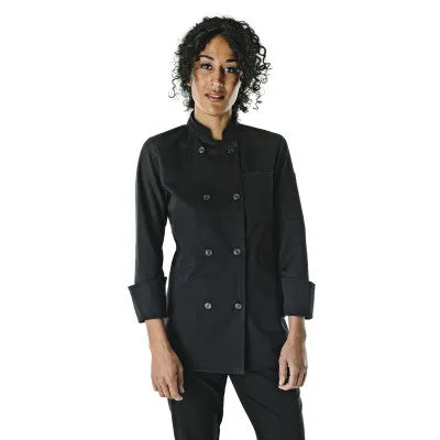 Women's Long Sleeve Plastic Button Chef Coat CW4420